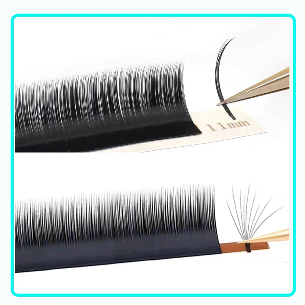 Faux Mink Silk False Eyelash Extensions - Natural Soft Easy Fanning Individual Lashes LB LU LC LD LJ Types