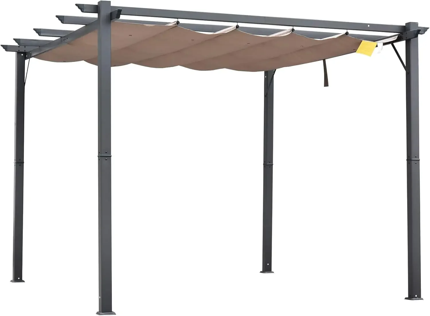 

10' x 10' Aluminum Patio Pergola with Retractable Pergola Canopy, Backyard Shade Shelter for Porch,