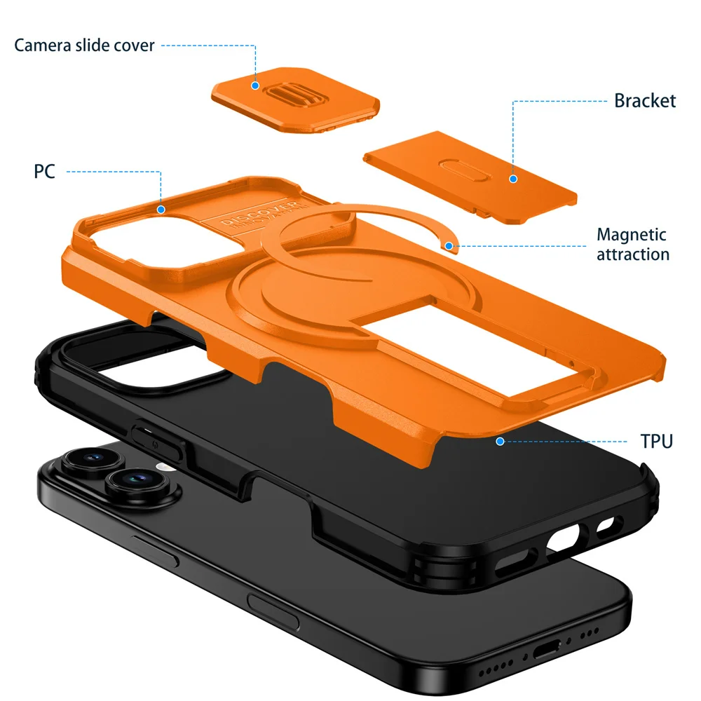 Shockproof Foldable Magnetic Stand Phone Case For iPhone 18 17 16 15 14 13 12 11 Pro Max Air 16E Full Body Lens Protection Cover