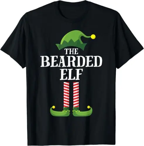 Bearded Elf Matching Family Group Christmas Party Elf T-Shirt