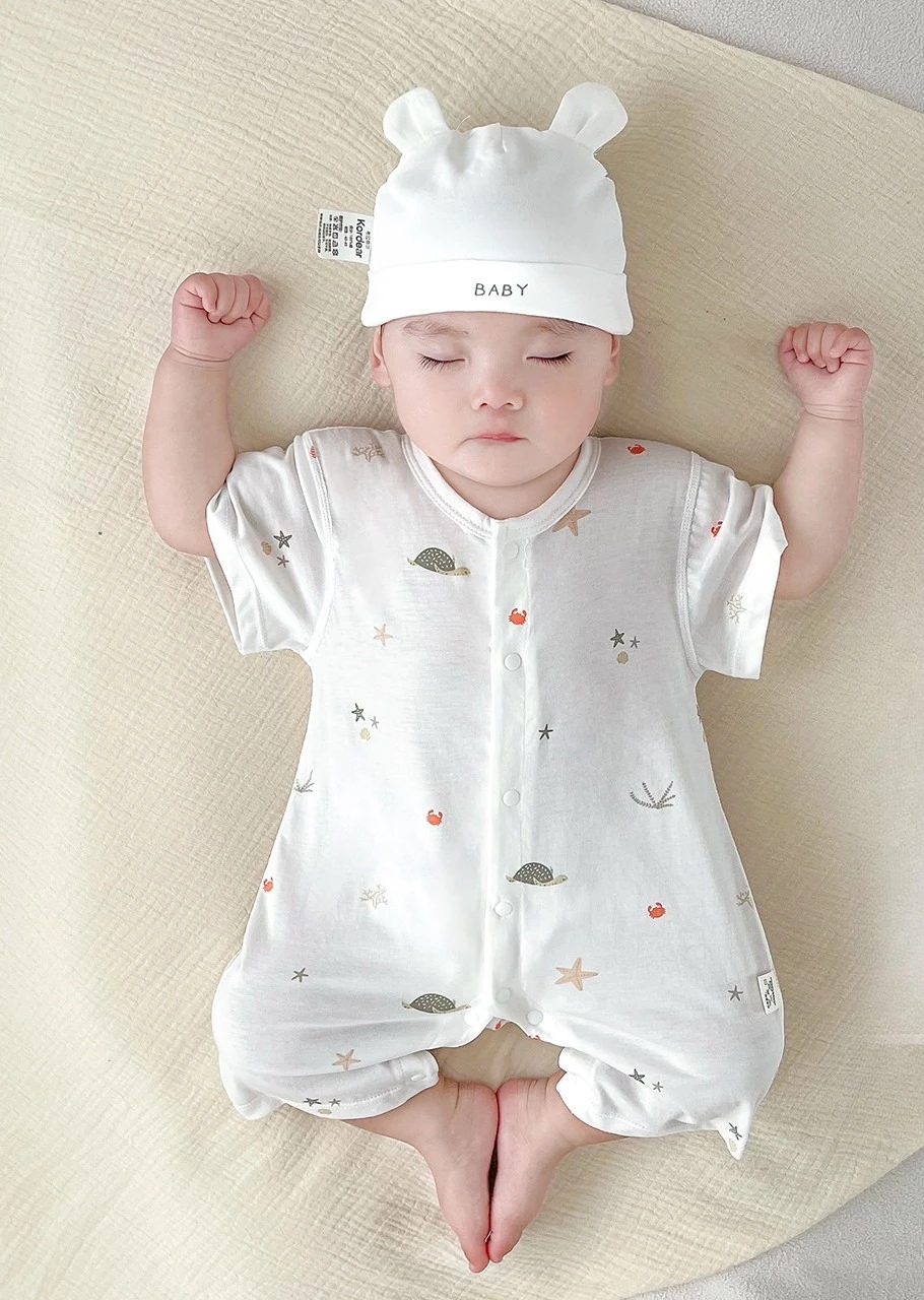 

Baby onesie summer thin cotton baby Romper newborn climbing clothes short-sleeved breathable clothes Anyang children's clothing