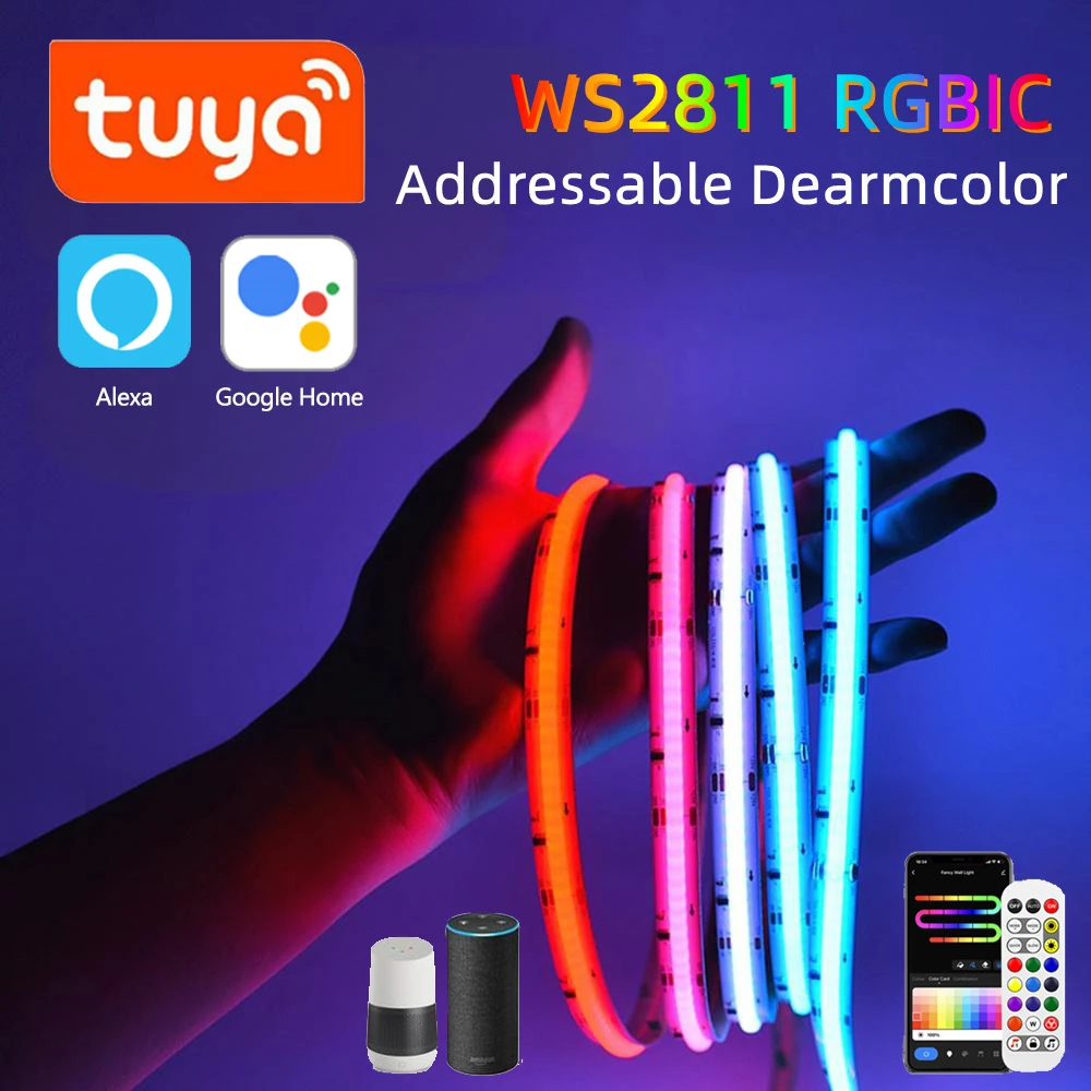 1-メートル-2-メートル-3-メートル-5-メートル-cob-ws2811-rgbic-led-ストリップ-tuya-アプリ制御-576leds-m-12v-dreamcolor-e-スポーツルーム没入型体験アンビネットランプ