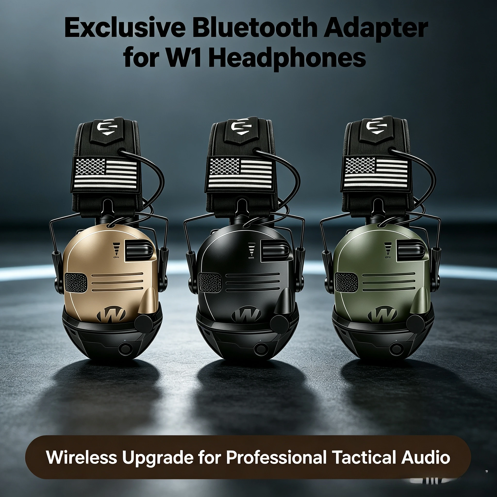 W1/W3 Tactical Electronic Shooting Earmuffs with BT Adapter 2026 New Outdoor Hunting Active Noise Reduction Hearing Protection
