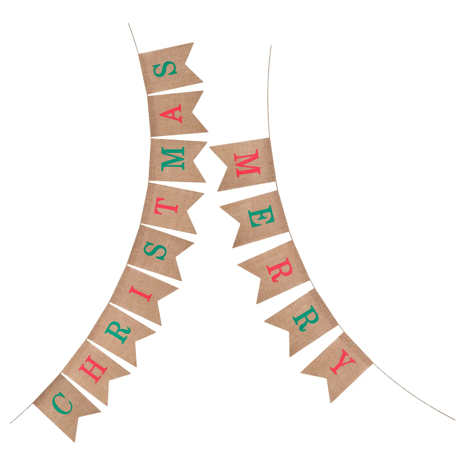 

Merry Christmas Burlap Banner Rustic Bunting Garland Decor Fireplace Mantle Holiday Party Supplies Xmas Garland Decoration
