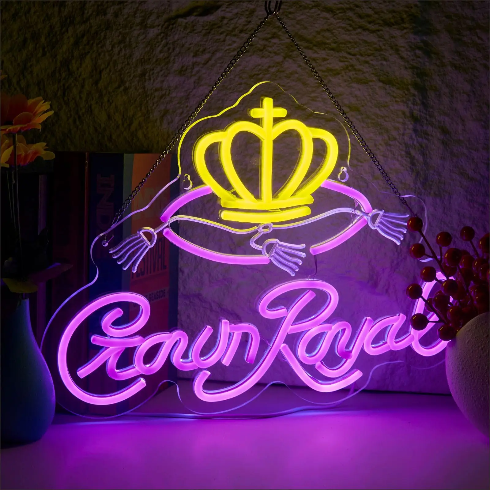 

Crown Neon Sign for Bar Wall Decor Royal Beer Lights Signs Whiskey LED Sign Pub Bistro Party Game Decor Gifts, USB Powered