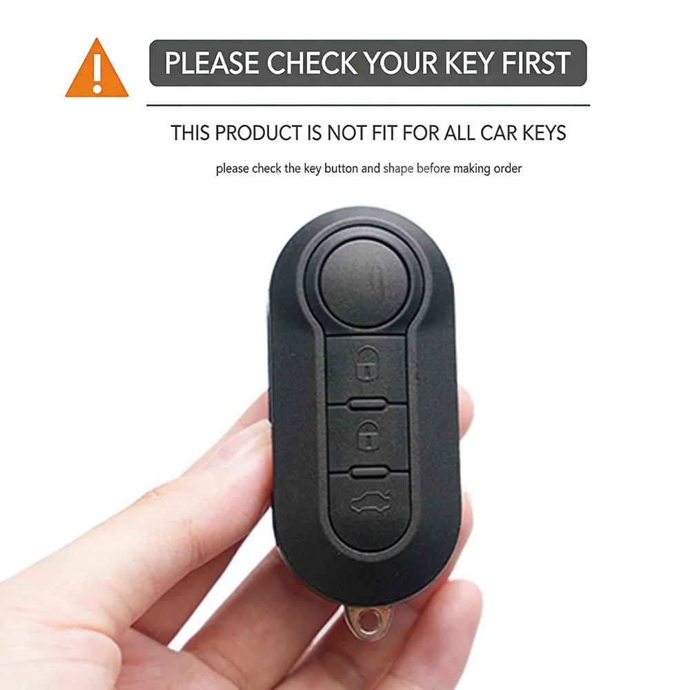 3 Buttons Silicone Car Key Case Cover for Fiat 500 Flip Folding Remote Key Shell for Fiat Punto Panda Car Accessories