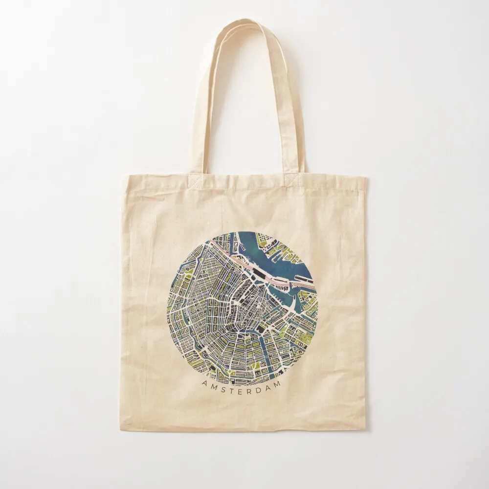 

Map of Amsterdam. Blue Tote Bag sacs de shopping women bag