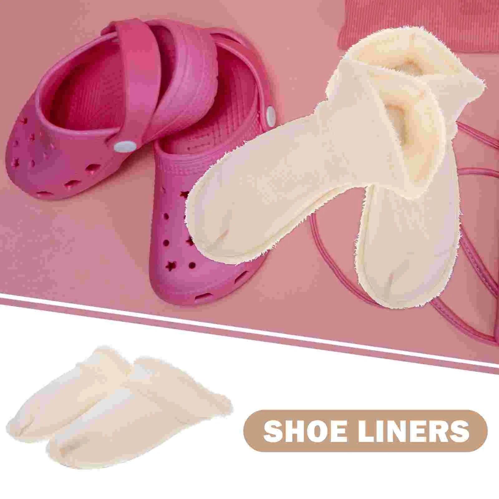 Velvet Lined Shoe Covers Sole Inserts for Slippers Woman Soles Plush Insoles Fur Toddler