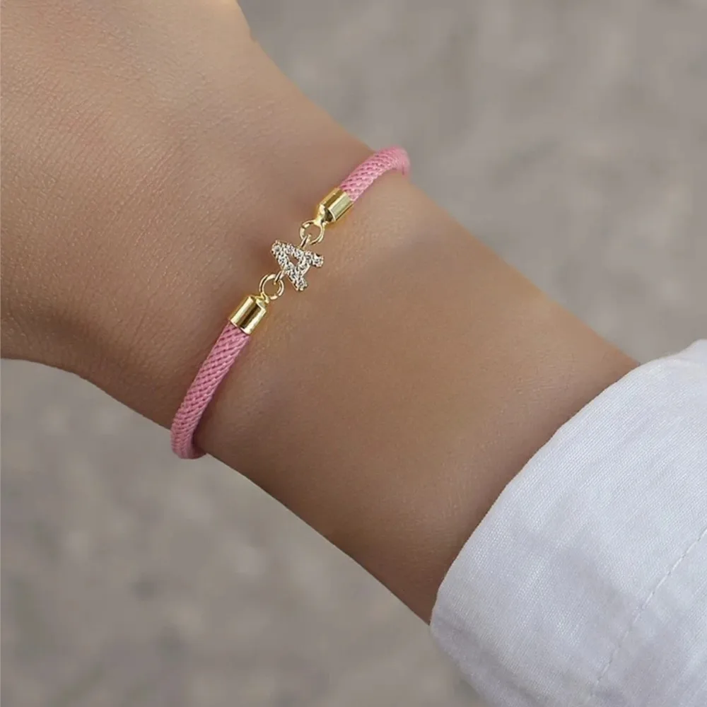 InitIal Heart Charm Letter Link Bracelet for Women Classic Letter A-Z Rope Chain Bracelet for Daily Jewelry Gifts image 3