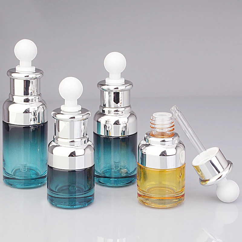 Botella cuentagotas de Vidrio colorido para Perfume, tubos de gota para aceite esencial, pipeta de Aceite de Masaje, botella recargable portátil de viaje
