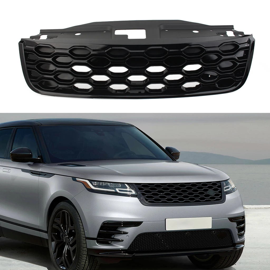 Black Car Front Bumper Grill Air Intake Radiator Grille Fit For Land Rover Discovery 5 2017 2018 2019 2020 2021 Car Accessories