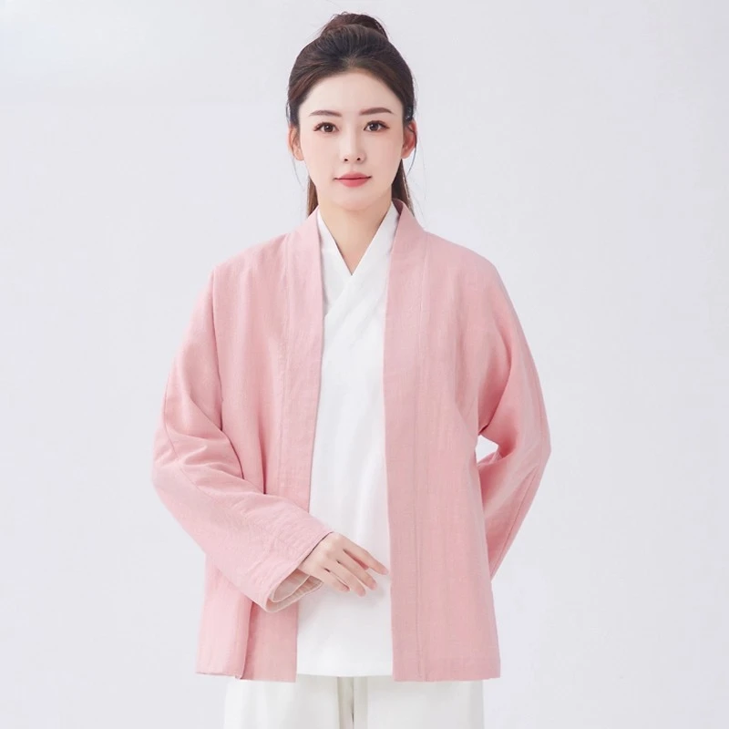 Women's Tai Chi Suit Kung Fu Uniform Linen Blend Chinese Martial Arts Clothing Loose Fit Comfortable Performance Wear
