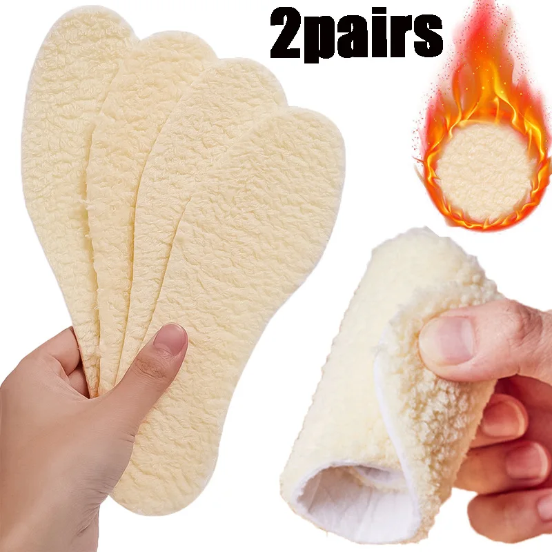 Warme Winter-Einlegesohlen – natürliche, verdickte Schuheinlagen für Damen und Herren, weiche Thermo-Schuhpolster, Fußkomfort für kaltes Wetter