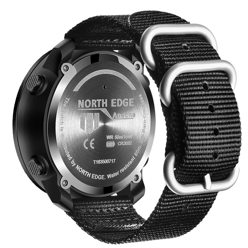 NORTH EDGE Herren Sport Digitaluhr Laufen Schwimmen Militär Armee Uhren Höhenmesser Barometer Kompass wasserdicht 50m Armband