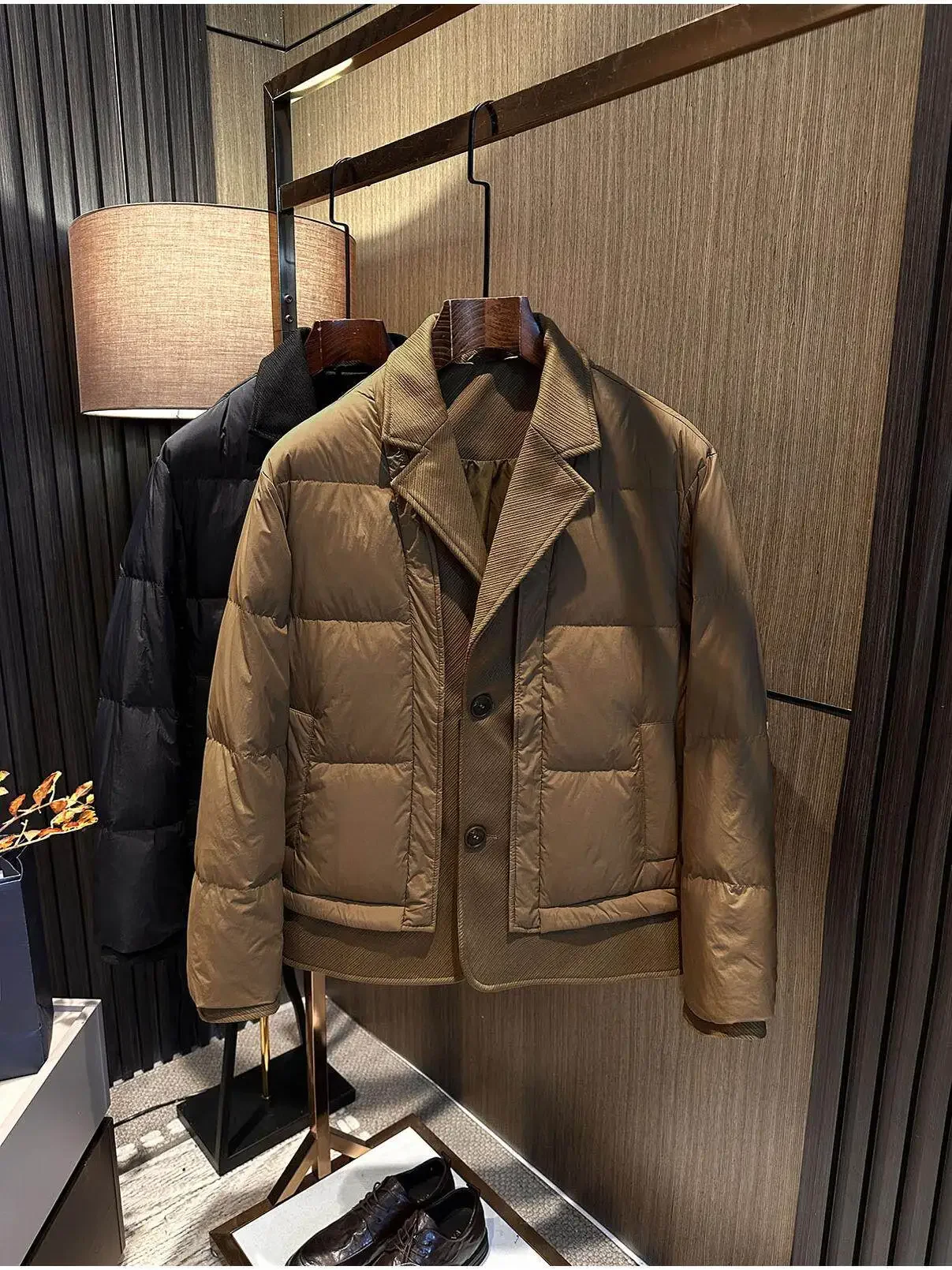 Winter men's high-end simple suit collar fashionable design high-quality down jacket