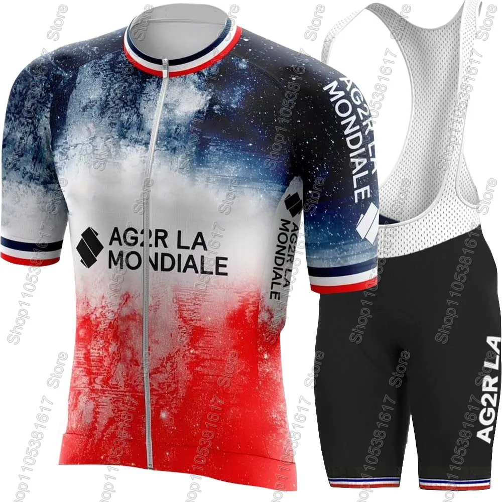 Conjunto de Jersey de Ciclismo Ag2r France Team 2026, Ropa de Ciclismo Francesa, Camiseta para Bicicleta de Carretera, Traje con Culotte, Ropa MTB, Maillot