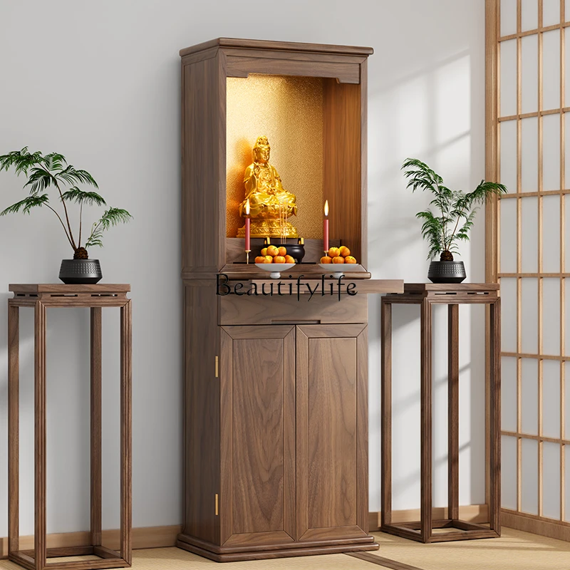 

Buddhist Shrine Chinese Style Clothes Closet Solid Wood Buddha Cabinet Simple Shrine God of Wealth Living Room Bodhisattva