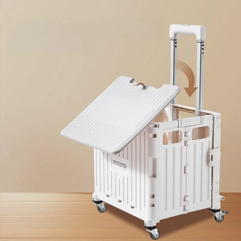 ポータブルショッピングカート小型牽引車家庭用ハンドル拡張可能なプラスチックと金属製折りたたみ式野菜購入販売カート
