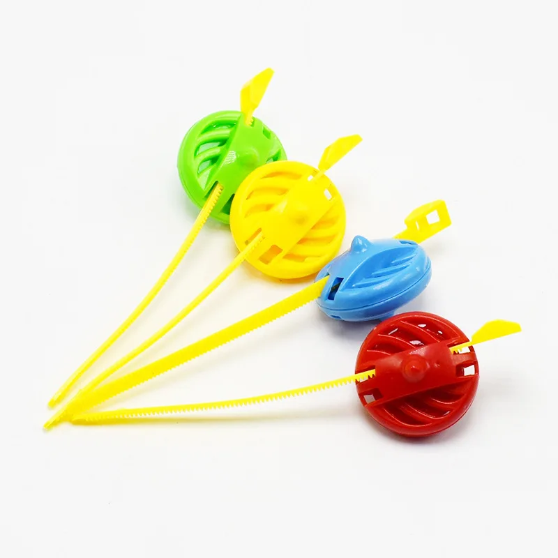 

10Pcs New Classic Nostalgia Gyro Toys Mini Cute Candy Color Pull Ruler Gyro Toys Parent-child Interaction Two-Player Match Toys