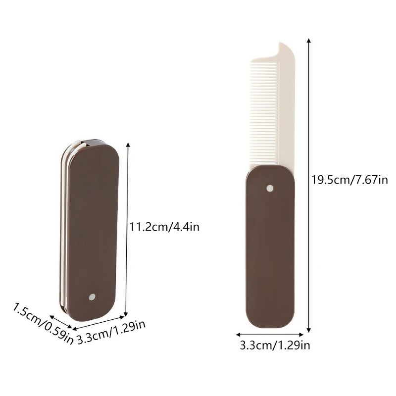 Peines plegables de bolsillo 2 en 1, peine con cabeza de aceite de dientes anchos, peine para peinar Barba, cortadora de pelo de peluquero, herramienta de Peinado de salón