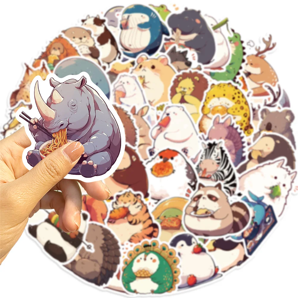 50pcs Cartoon Cute Fat Animal Soccer Stickers Pack Phone Suitcase Computer Laptop Journaling Materials DIY Handmade Sticker