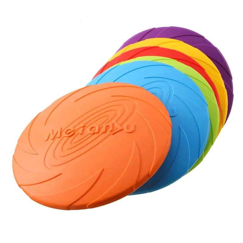 Juego de suministros para mascotas, juguete para perros OUWO, actualización multifuncional, colorido, frisbee, divertido perro mascota, frisbee de silicona