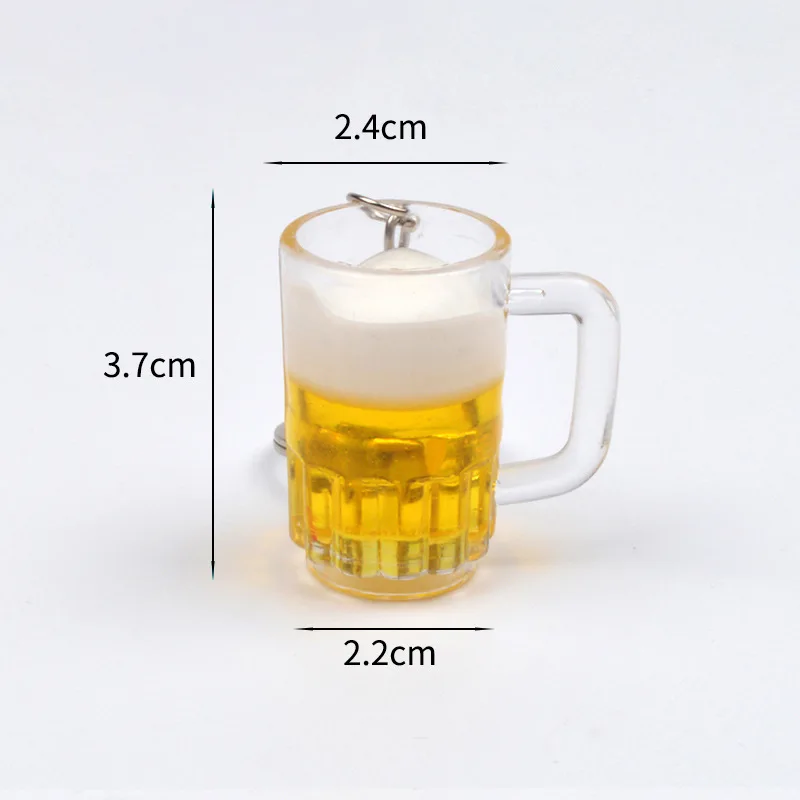 New Simulation Beer mug keychain Men And Women Couple Key Chain Bag Pendant