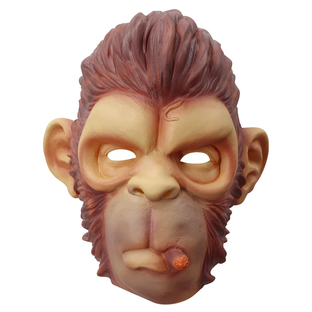Realistic Monkey Latex Mask Halloween Costume for Adult Funny Animal Fancy Dress Party Prop