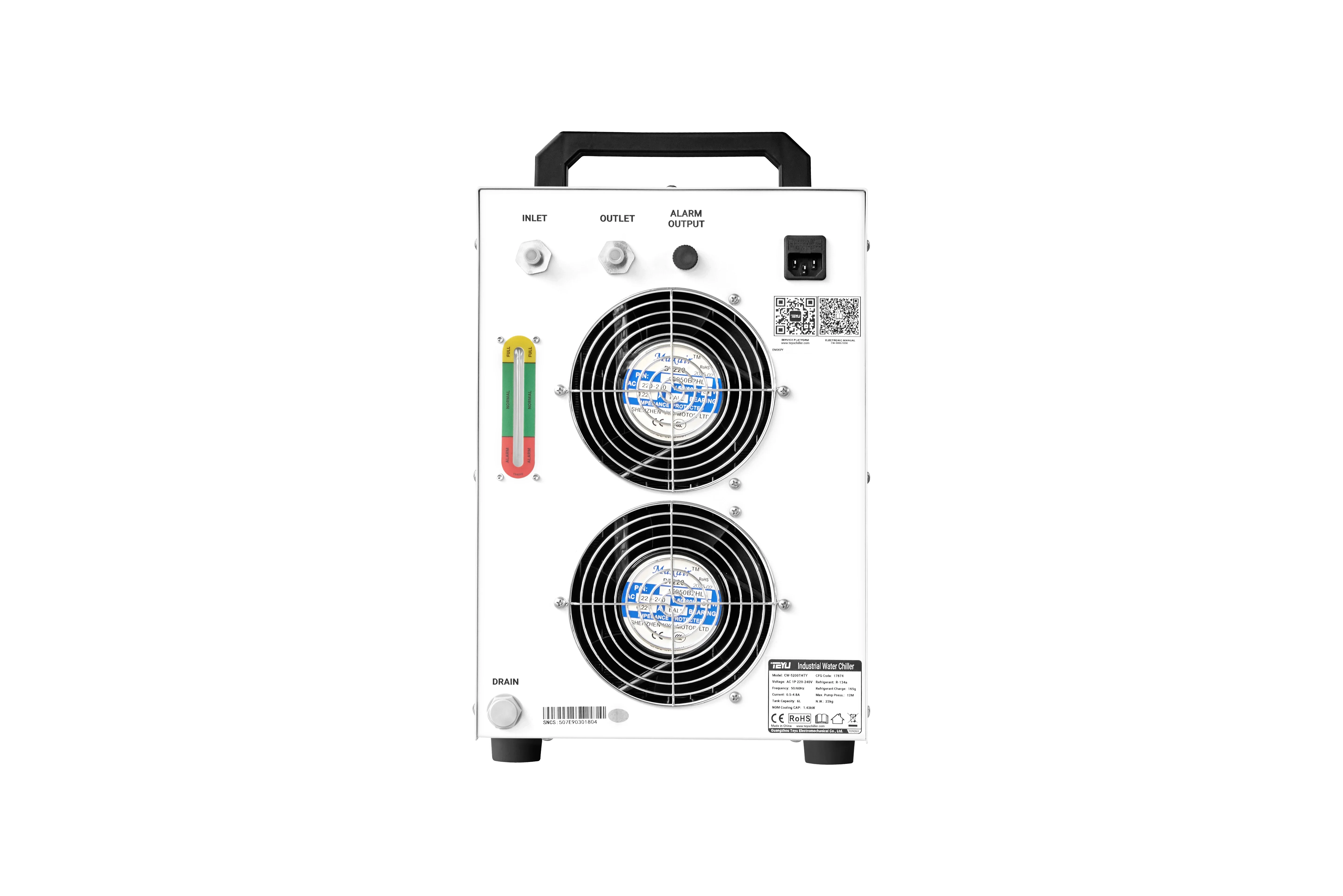 TEYU CW-5200DITY Water Cooling Capacity Low Temperature CNC Spindle Chiller