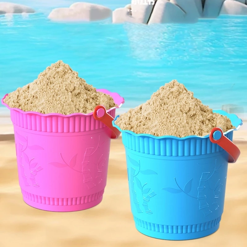 

6PCS Beach Toy Outdoor Sand Play Castle Mold Toy Bucket Shovel Funny Sandcastles Bath Water Play Toy Kids Summer Gift