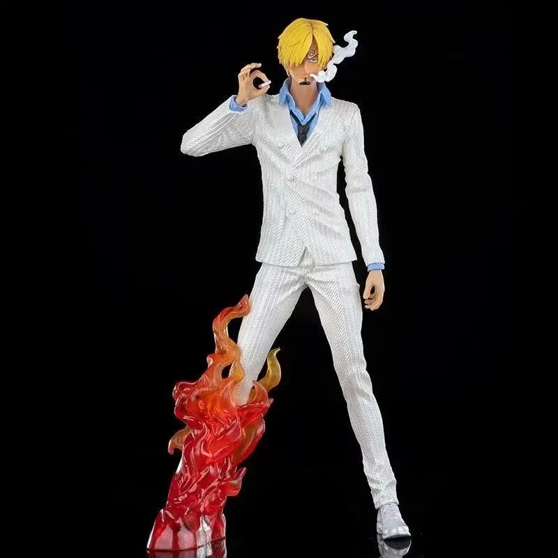 One Piece Vinsmoke Sanji Fumando Figura, Personagem Anime, Modelo de Coleção PVC, Decoração Ornamento, Presente de Brinquedo Infantil, 32cm