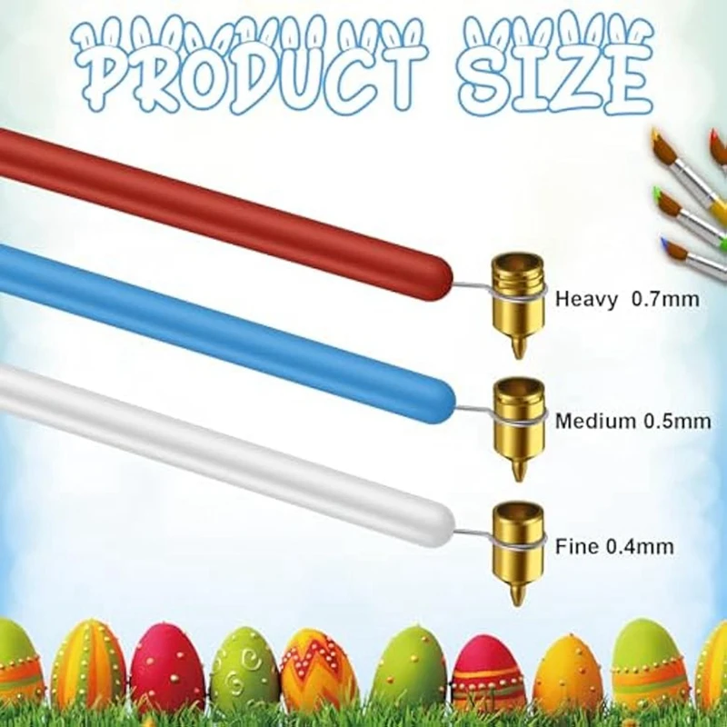 Slanting Fine Line Paint Pen Set 0.7/0.5/0.4Mm Heavy Fine Brass Tip Kistka Wax Pen Decorating Kit Pysanky Kistka Tool Durable