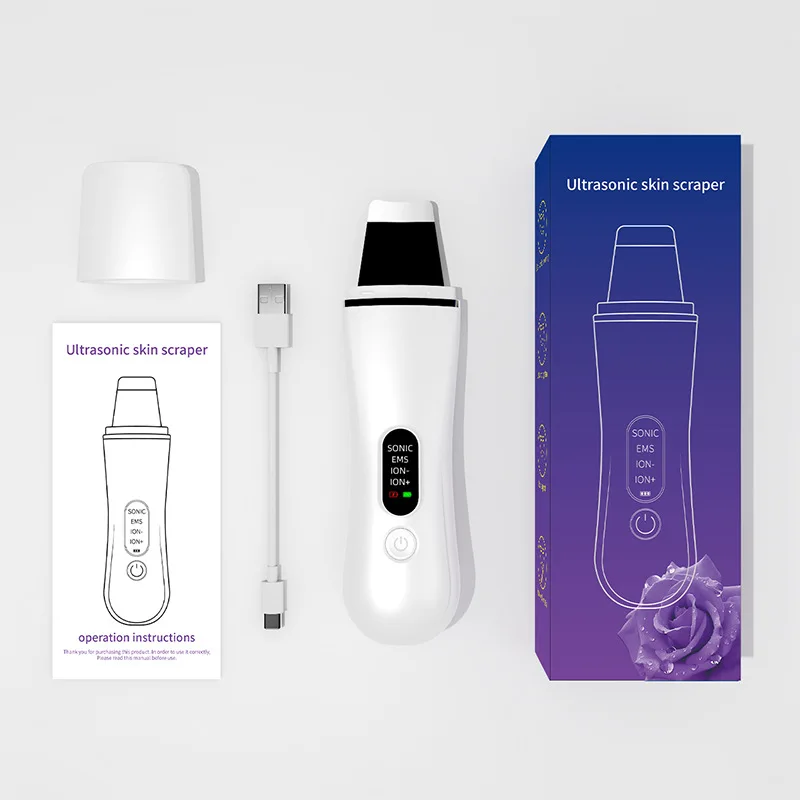 مقشر الجلد بالموجات فوق الصوتية مزيل الرؤوس السوداء منظف المسام جهاز تنظيف الوجه أداة مكشطة الجلد أداة ضخ الجمال #6