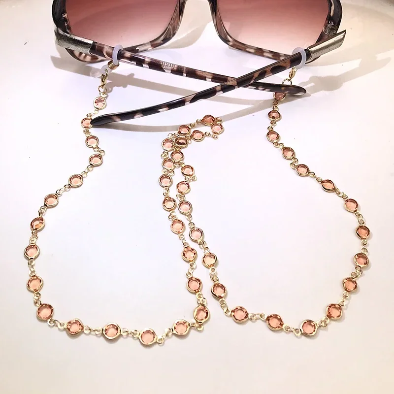 Colorful Crystal Bead Eyeglass Holder Fashion Glasses Chain For Women Eye Accessories Eyewear Straps Cord Sunglasses String Gift