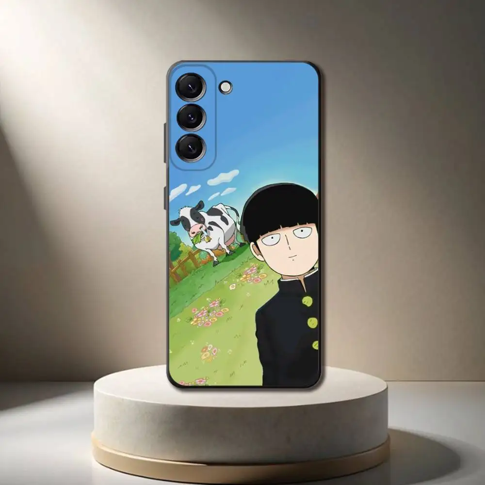 クールな M-Mob Psycho 100 電話ケース、サムスンギャラクシー A 73、72、51、53、52、71、22、5G、ノート、J7、8、9 ソフトブラックカバー用