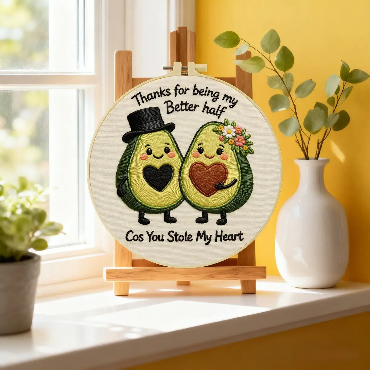 1 Stück 20X20CM/15X15CM 7,87/6,3 Zoll Avocado-Stickerei-Starter-Kit DIY-Kit DIY-Stickerei-Set Handarbeiten Malerei – Detail 1