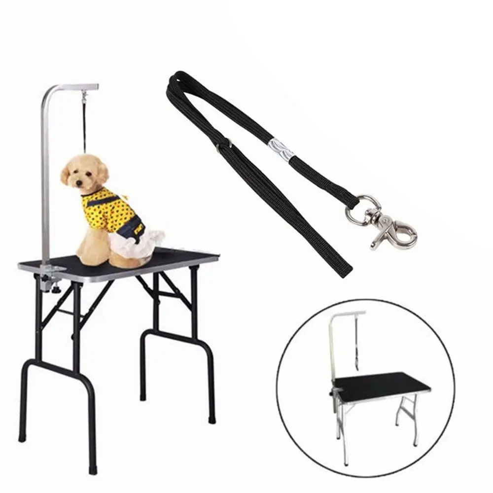 50cm Adjustable Animal Cat for Grooming Table Arm Bath Dogs Leash Nylon Rope Noose Loop Lock Clip Rope