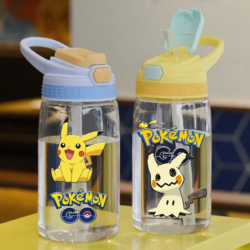 Новые-детские-бутылки-для-воды-pokemons-детские-бутылки-с-соломинкой-и-ручкой-портативная-питьевая-бутылка-чашка-Пикачу-Мимикю-подарок-для-детей
