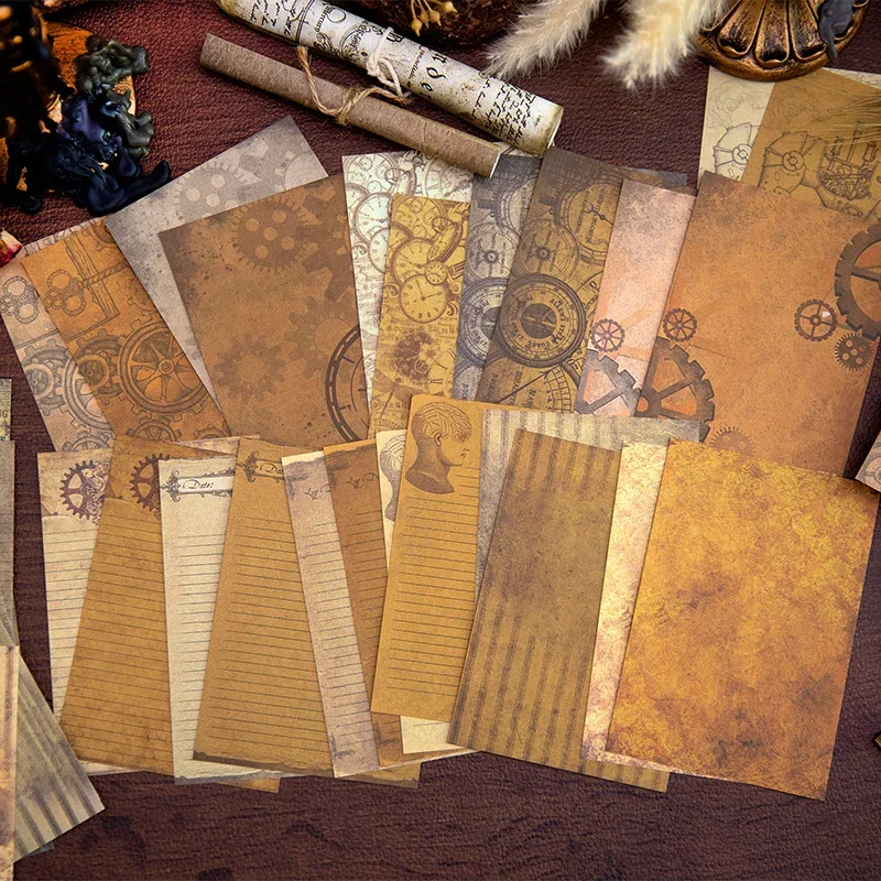 Handmade Background Material Paper, Textura Artística Retro, Decoração Handmade Tent, Backing Collage, 6 modelos, 30 pcs