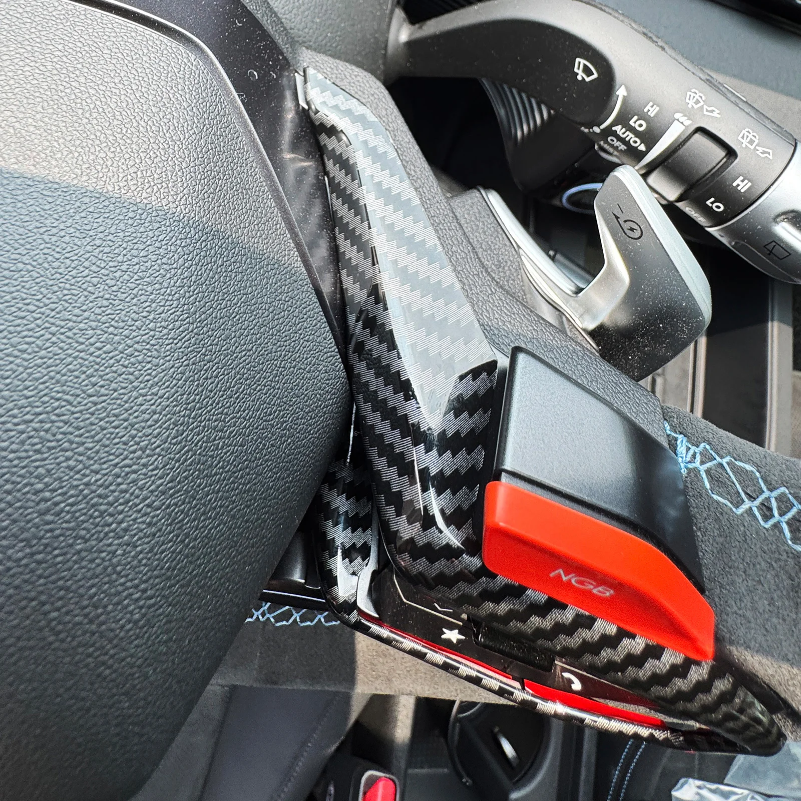 Car Carbon Fiber Styling Steering Wheel Switch Button Trim Frame Decorative Cover For Hyundai IONIQ 5 N 2024 2025 LHD RHD