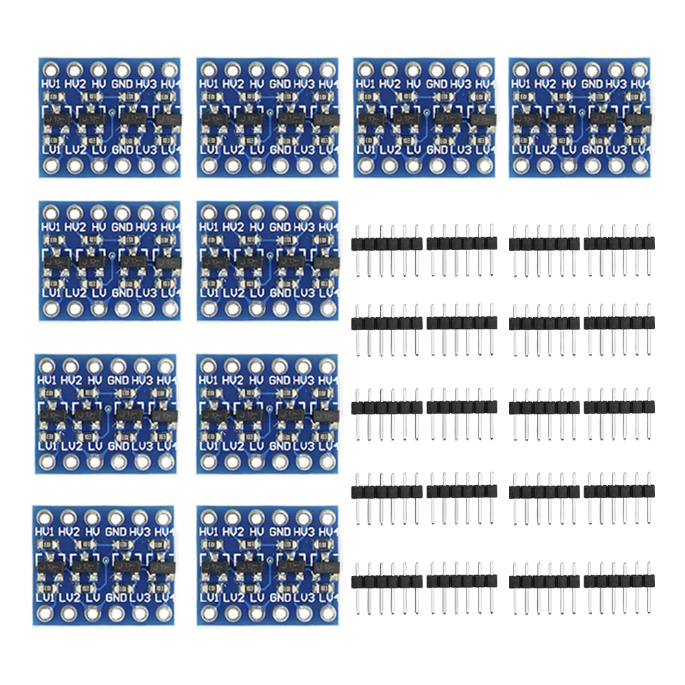 1-20Pcs 4MOS Transistor Level Conversion Module 3V and 5V 4 Channels Logic Level Shifter 4 Way Bi-Directional Module High Speed
