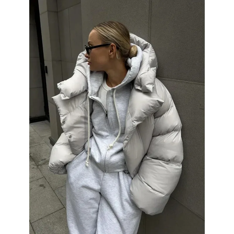 2025 NEW  Winter Warm Cotton Puffer Jackets Women's Loose Parkas Coat Vintage Bread Jacket Outwear Office Ladies Quilted Jacket - Image 3