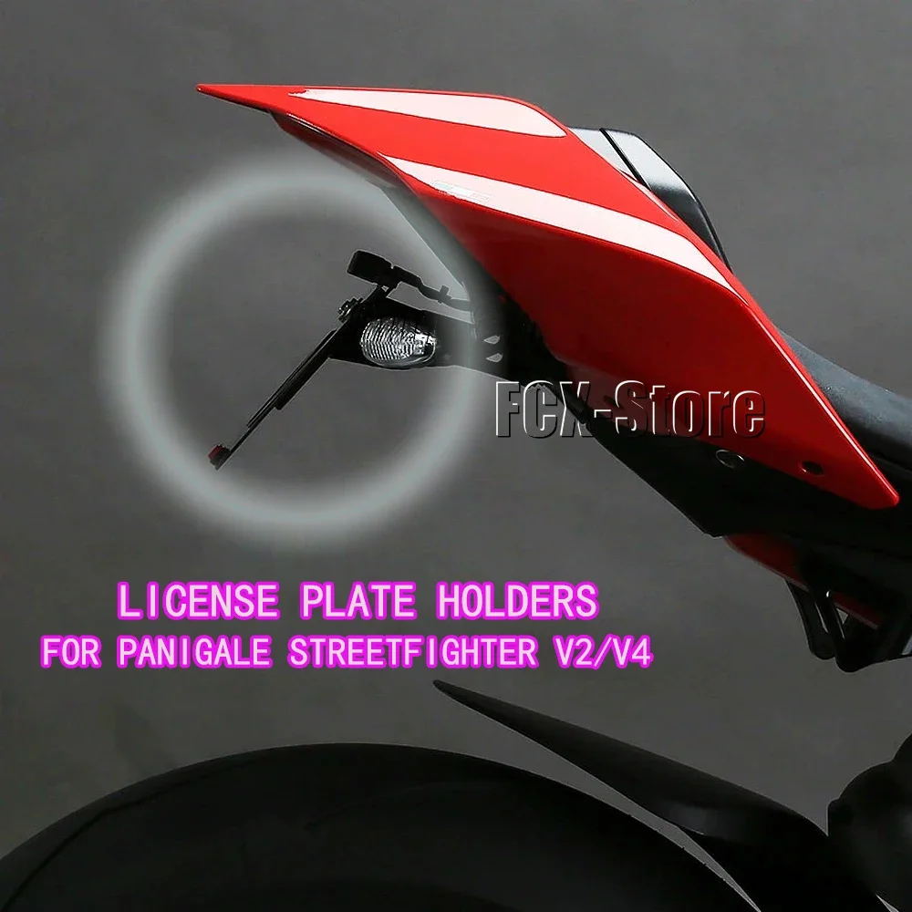 Aluminum Mount Bracket Registration Number Plate Motorcycle License Plate Holder For Ducati Streetfighter V2 V4 Panigale V4 V2