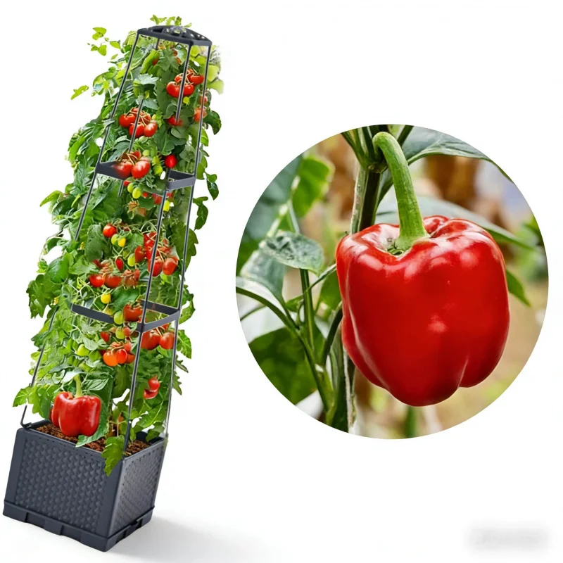 3D Tower-Shaped Multi-Layer Plant Stand for Balcony, Special for Succulents, Green Radish, Climbing Plants, Vegetable Pots, Mult