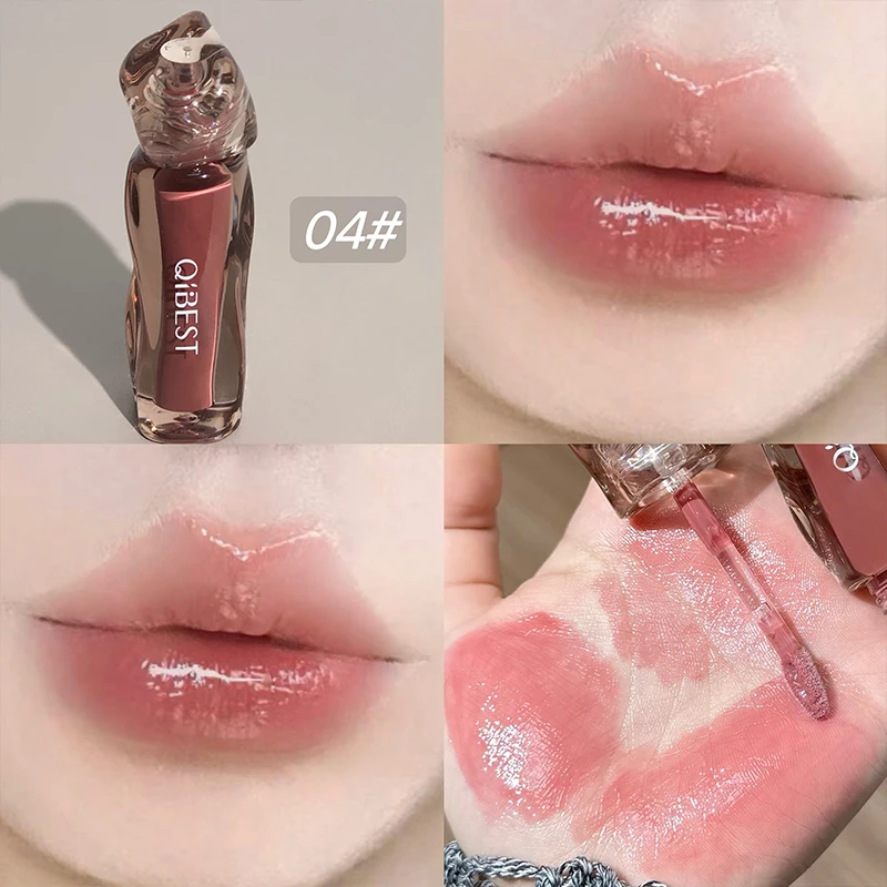 QIBEST Watery Mirror Lip Glaze Gummy Jelly Moisturizing Lip Gloss Female Lipstick Long Lasting Lip Tint Korean Cosmetics
