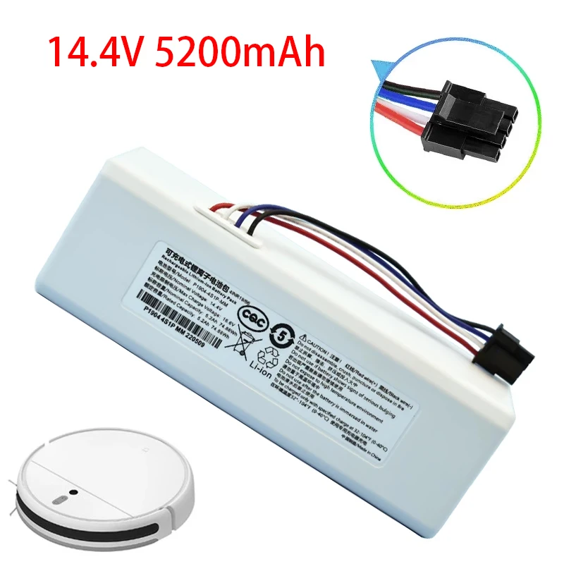 

New 14.4V 5200mAh Lithium Ion Battery,For Xiaomi Mijia Robot Vacuum Cleaner 1C Sweeping Robot Rechargeable Replace Battery