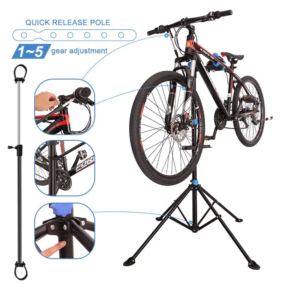 Foldable Bicycle Repair Stand Professional Bike Rack Holder Storage High Carbon Steel Bike Work Stand Bicycle Repair Tools