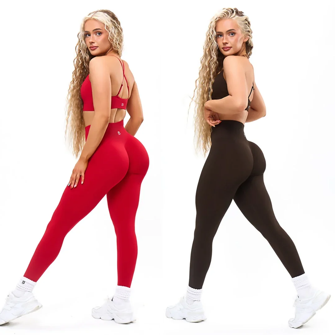 Leggings Buffbunny con cintura acanalada para Yoga, Fitness, pantalones de gimnasio ajustados, ropa deportiva para mujer, mallas deportivas de moda