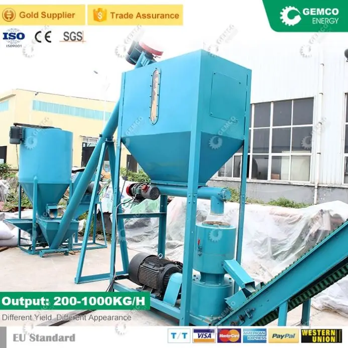 GEMCO Customized Small Animal Swine Poultry Livestock Feed Mill for Pelletizing/Processing Grass Corn