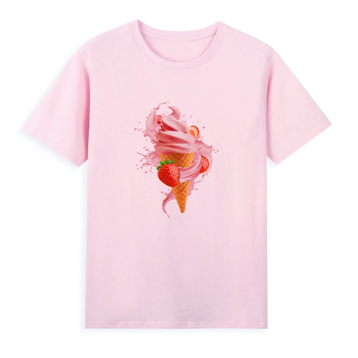 Sweet Ice Cream T-Shirt Dames Zomer Cool Schattige Kleding Merk Van Hoge Kwaliteit Casual Top Tees A0171